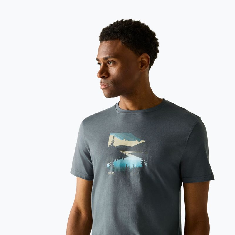 Men's trekking T-shirt REGATTA Breezed dark storm 4