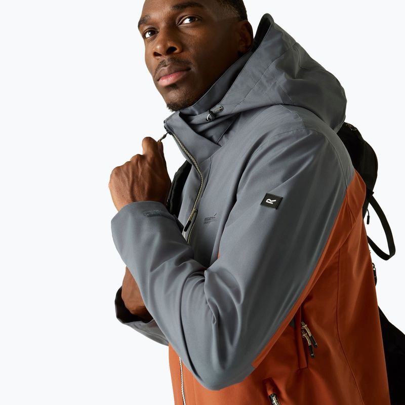 Men's rain jacket REGATTA Waterproof Shell Bosfield brick/dark storm 7