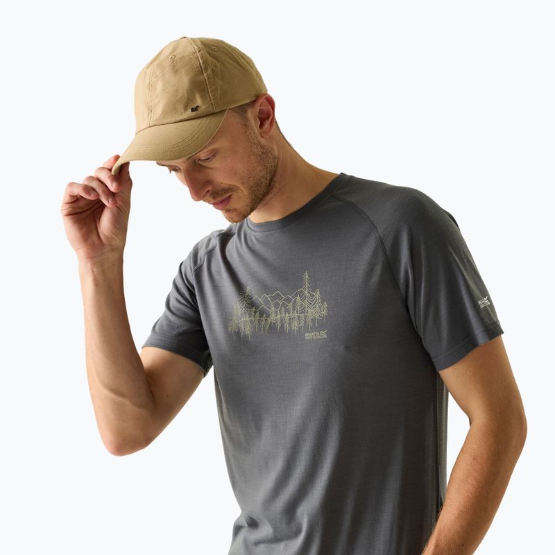 Men's trekking T-shirt REGATTA Escade dark storm 4