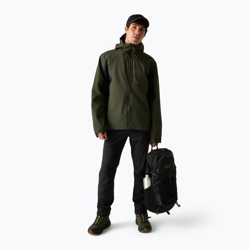 Men's rain jacket REGATTA Birchdale II dark khaki/black 2