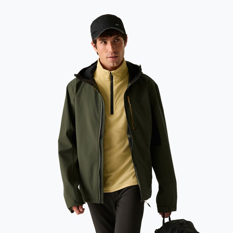 Men's rain jacket REGATTA Birchdale II dark khaki/black 5