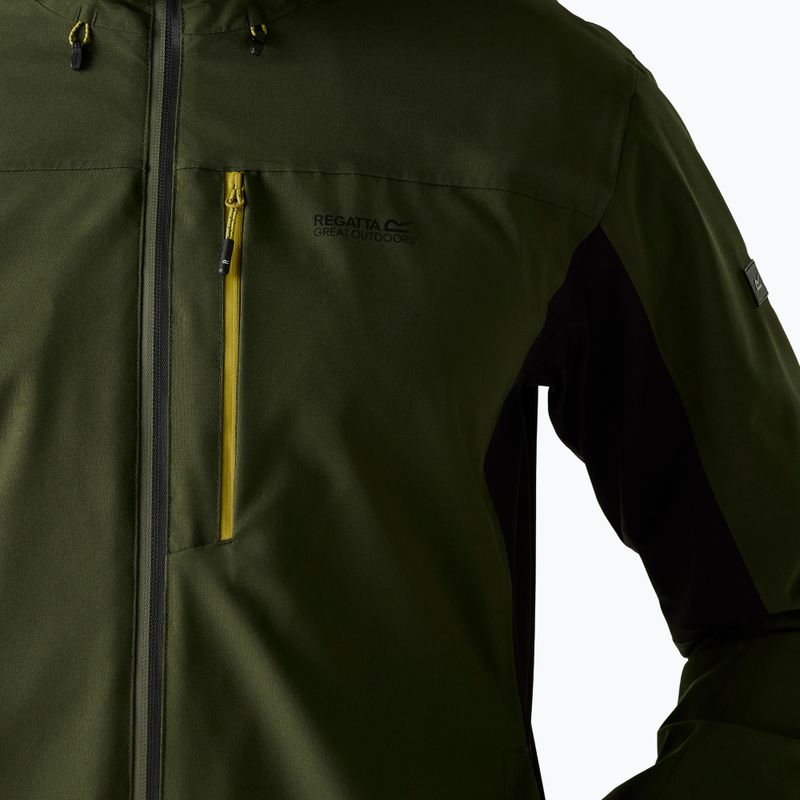 Men's rain jacket REGATTA Birchdale II dark khaki/black 9