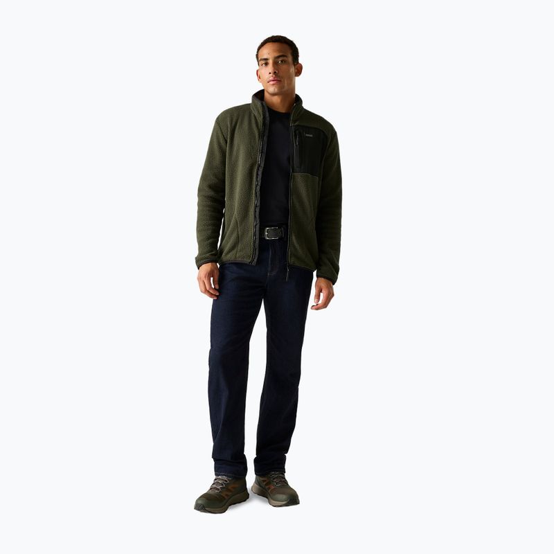 Men's fleece sweatshirt REGATTA Frankie Borg dark khaki/black 2