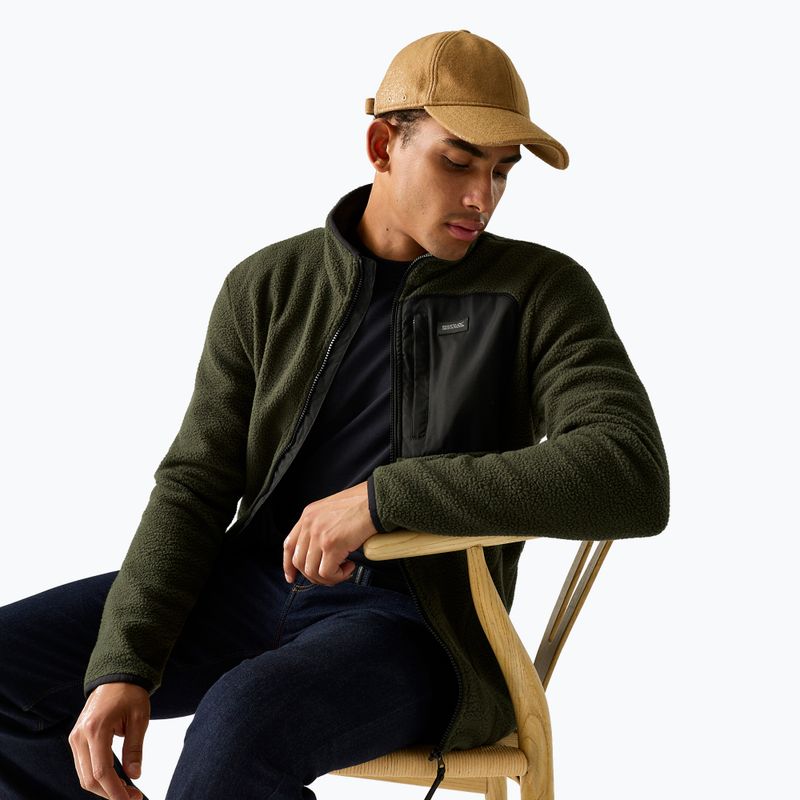 Men's fleece sweatshirt REGATTA Frankie Borg dark khaki/black 5