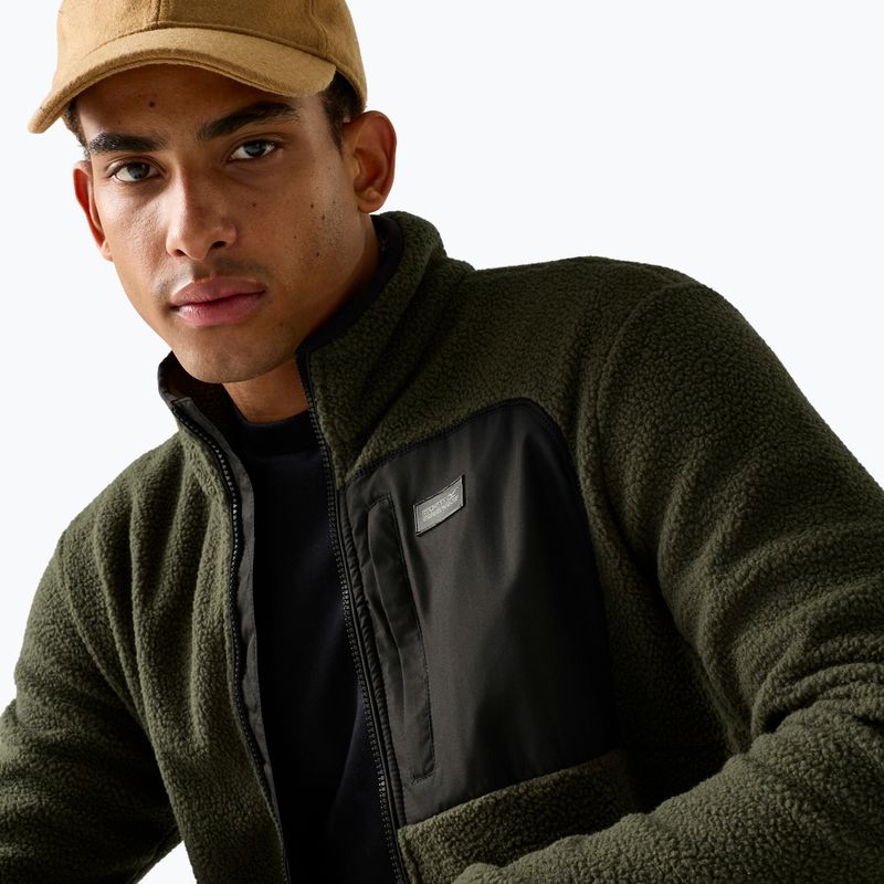 Men's fleece sweatshirt REGATTA Frankie Borg dark khaki/black 6