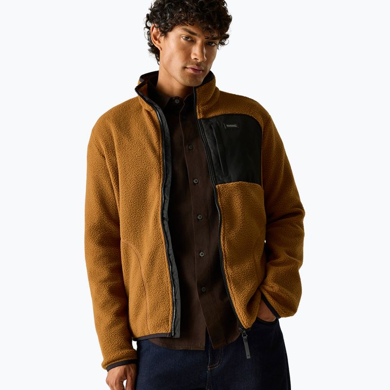 Men's fleece sweatshirt REGATTA Frankie Borg rich tan/black 4