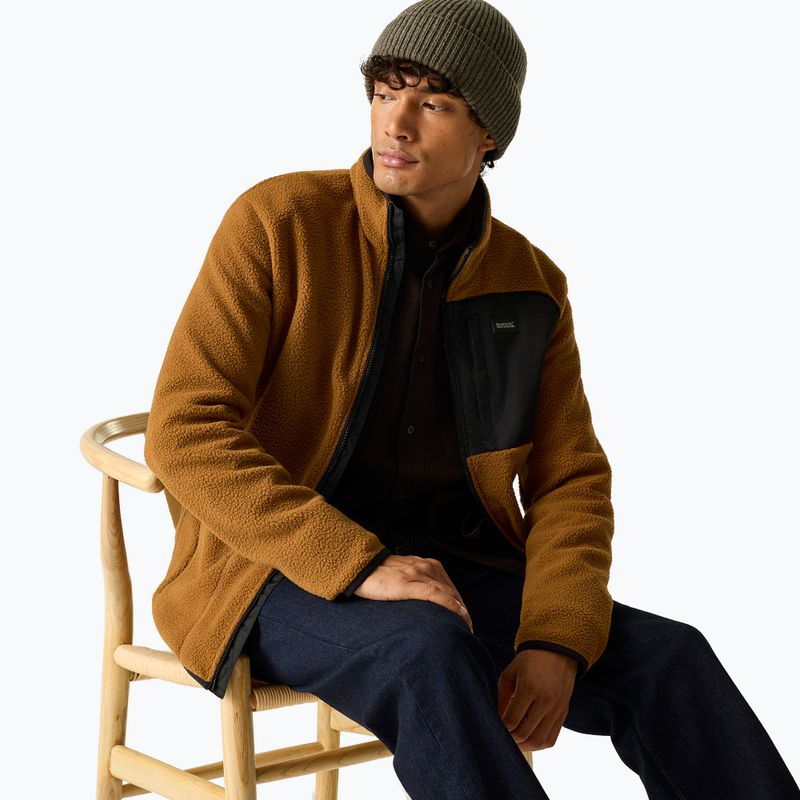 Men's fleece sweatshirt REGATTA Frankie Borg rich tan/black 5