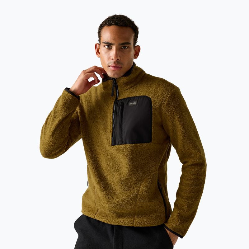 Men's fleece sweatshirt REGATTA Frankie Borg Half Zip rich tan/black 3