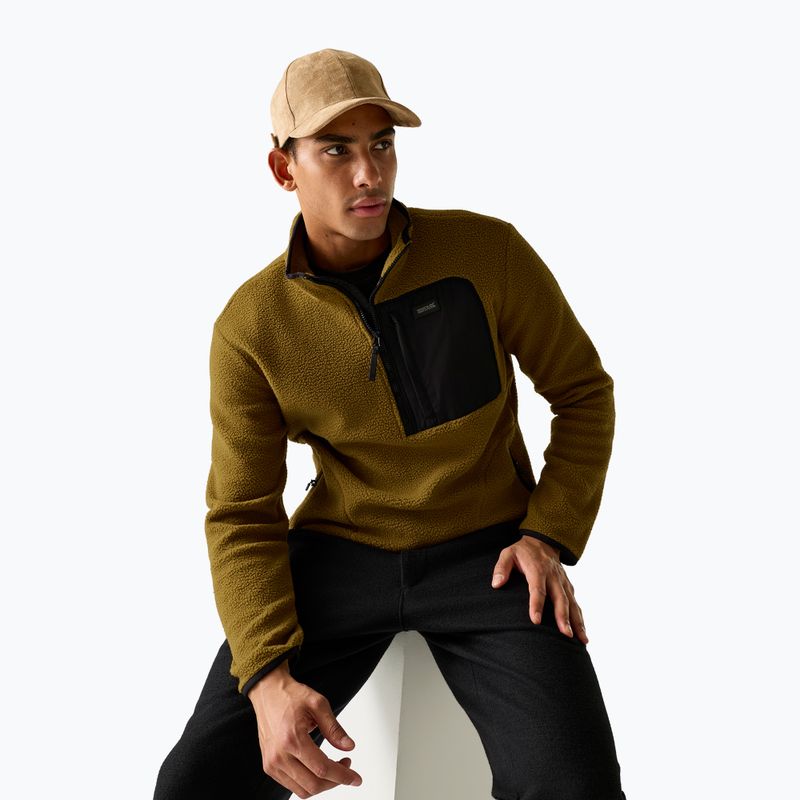 Men's fleece sweatshirt REGATTA Frankie Borg Half Zip rich tan/black 4