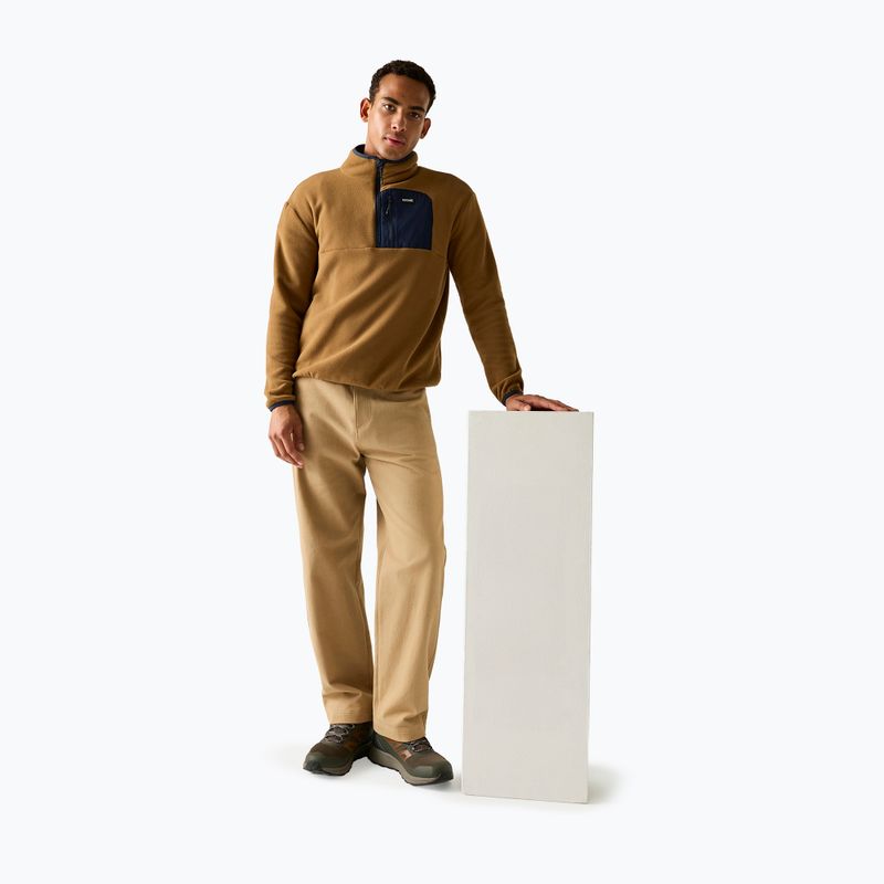 Men's fleece sweatshirt REGATTA Frankie Half Zip rich tan/navy 2