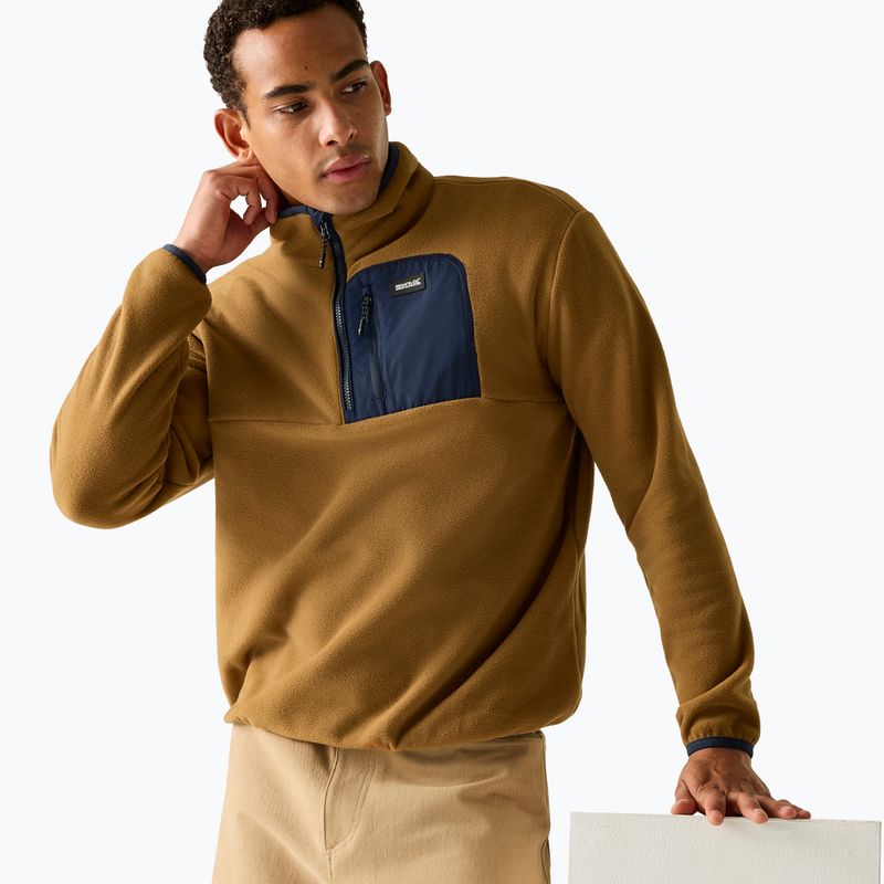 Men's fleece sweatshirt REGATTA Frankie Half Zip rich tan/navy 4