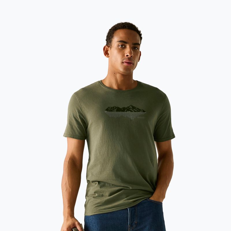 Men's T-shirt Regatta ClineIX dark khaki mountain reflect