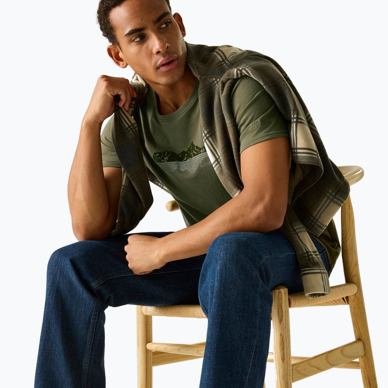 Men's T-shirt Regatta ClineIX dark khaki mountain reflect 5