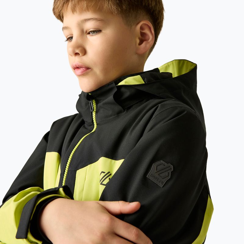Children's ski jacket Dare2B Rip It Jacket black/wild lime 6