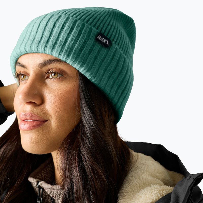 Women's winter hat REGATTA Ribbed Basic dark forest green 5