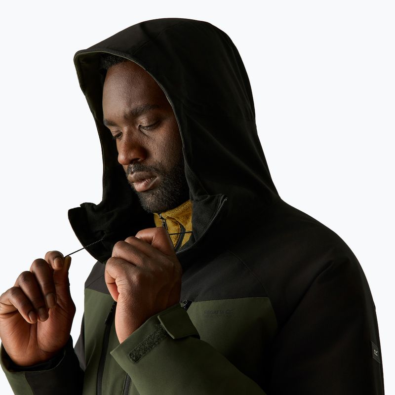 Men's rain jacket REGATTA Highton Stretch Padded dark khaki/black 6