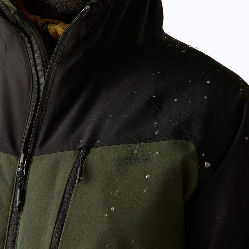 Men's rain jacket REGATTA Highton Stretch Padded dark khaki/black 9