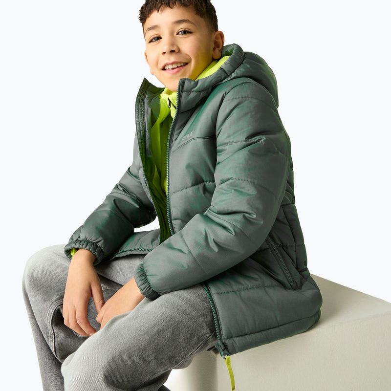 Children's insulated jacket REGATTA Lofthouse dark forest green/wild lime 7