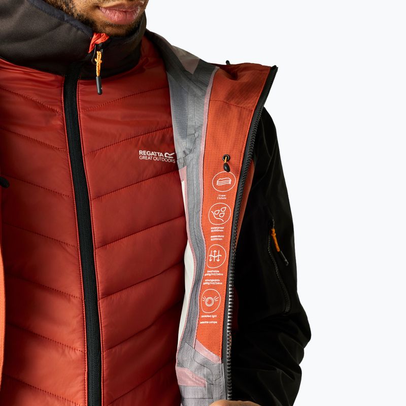 Men's 3-in-1 jacket REGATTA Sacramento 3in1 rooibos tea/black/burnt henna 9