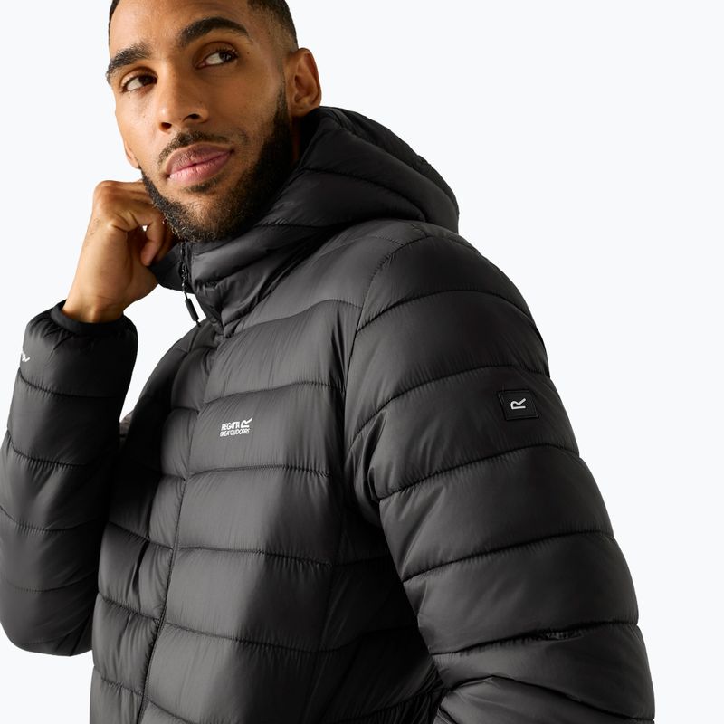 Men's down jacket REGATTA Hooded Marizion black/burnt henna 5