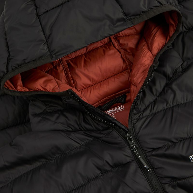 Men's down jacket REGATTA Hooded Marizion black/burnt henna 12