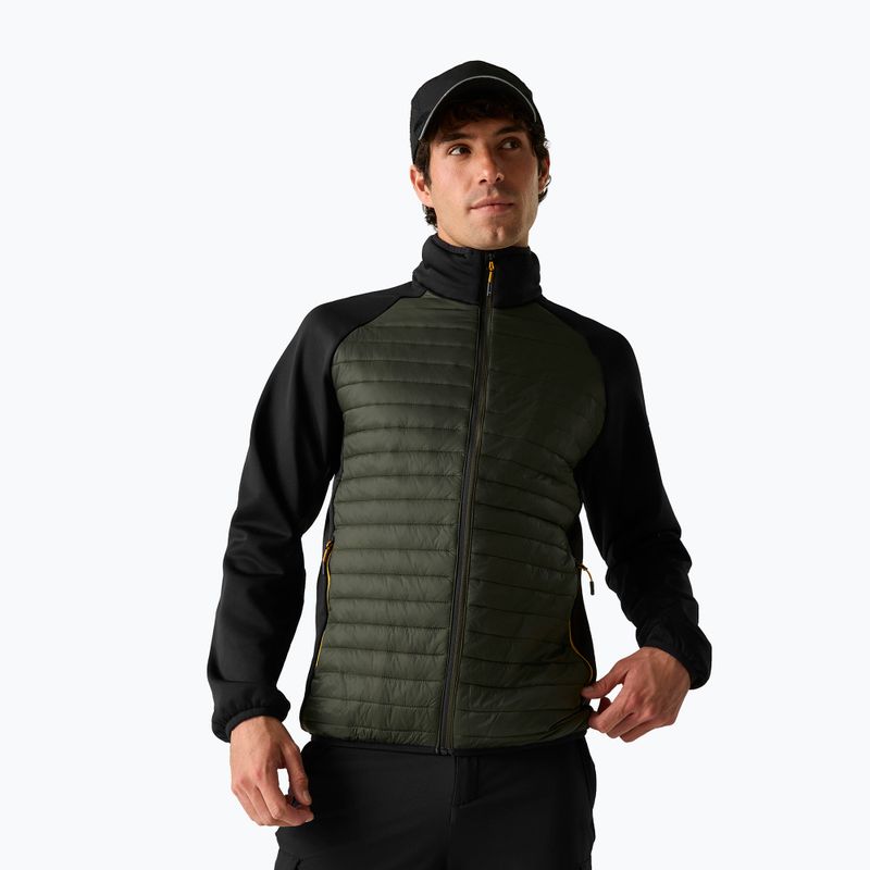 Men's hybrid jacket REGATTA Clumber Hybrid dark khaki/black/sunset 4