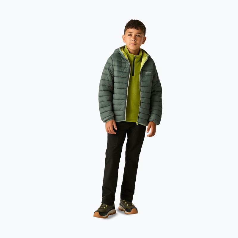 Children's down jacket REGATTA Hooded Marizion dark forest green/wild lime 2
