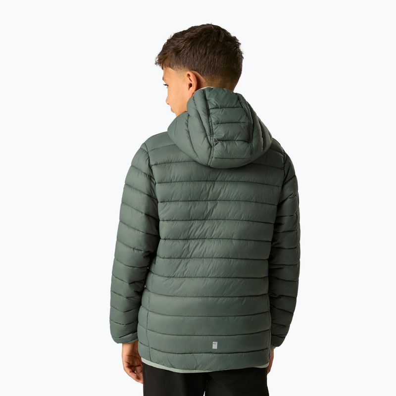 Children's down jacket REGATTA Hooded Marizion dark forest green/wild lime 4