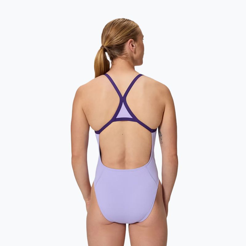Women's one-piece swimsuit Speedo Solid Turnback bright lavender 2