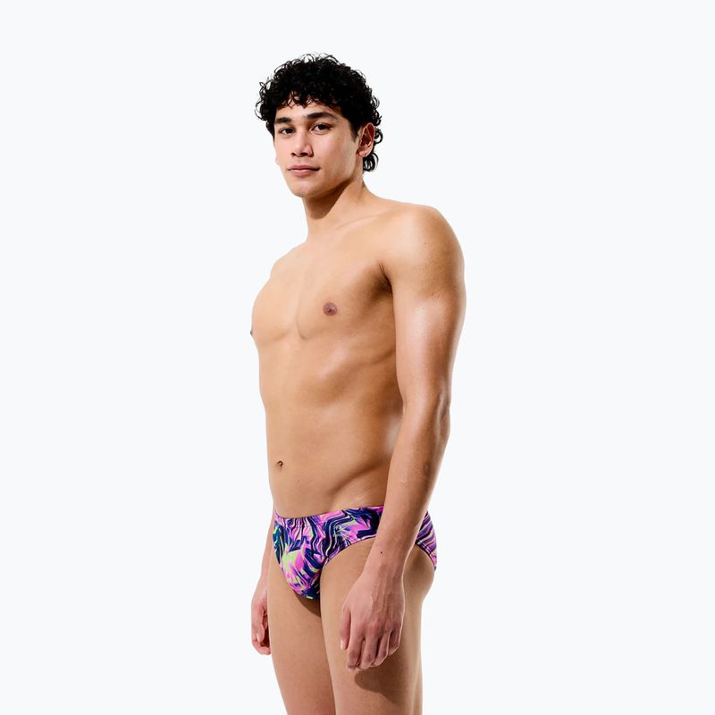Men's swim briefs Speedo Printed Brief techno jungle/orchid shine 5