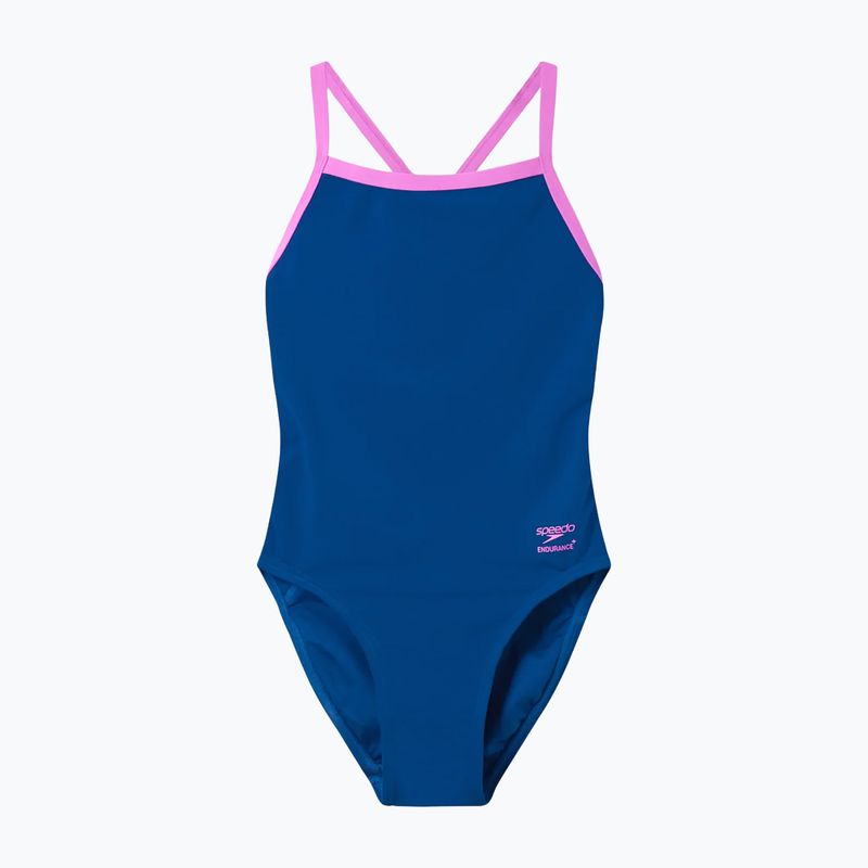 Ladies' one-piece swimsuit Speedo Solid Turnback denim teal 6