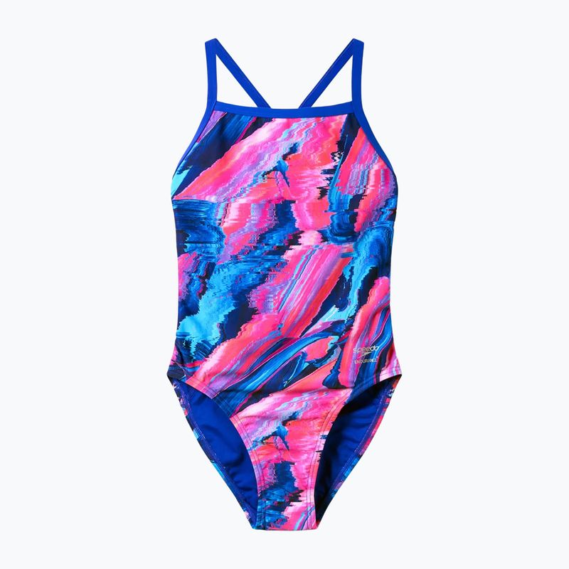 Ladies' one-piece swimsuit Speedo FL Printed Turnback brushy glitch/hope 6