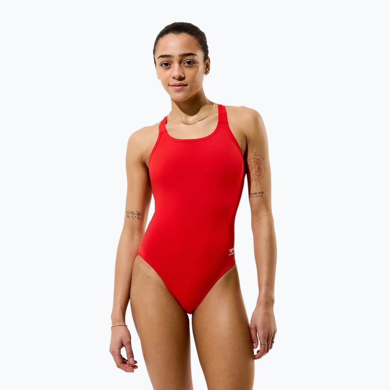 Ladies' one-piece swimsuit Speedo Solid Endurancex Leaderback team red 3