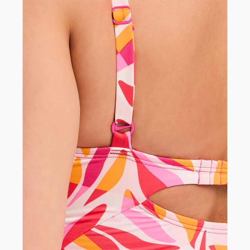 Ladies' one-piece swimsuit Nike V-Neck desert pink 4