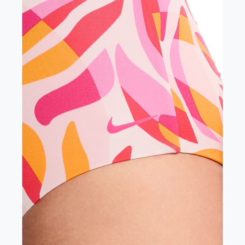Ladies' one-piece swimsuit Nike V-Neck desert pink 5