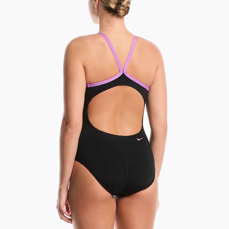 Ladies' one-piece swimsuit Nike Hydrastrong Logo Gra jet black 3