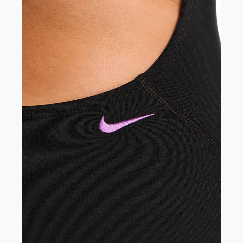 Ladies' one-piece swimsuit Nike Hydrastrong Logo Gra jet black 5