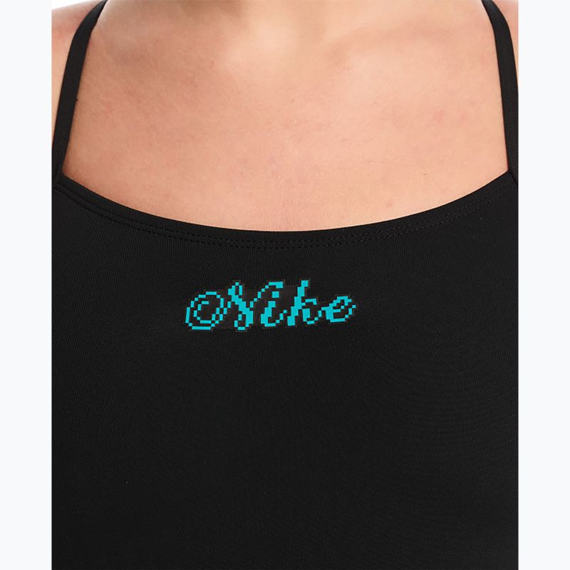 Ladies' one-piece swimsuit Nike Hydrastrong Logo Gra jet black 4