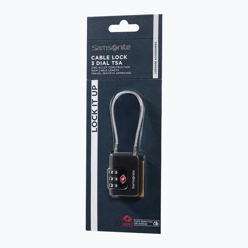 Padlock Samsonite Cablelock 3 Dial TSA black 3