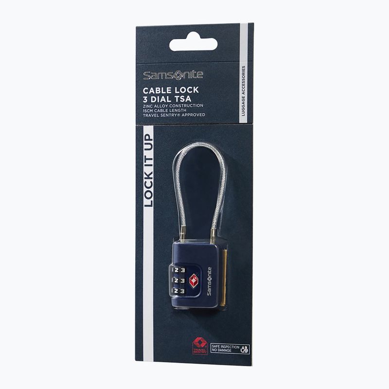 Padlock Samsonite Cablelock 3 Dial TSA midnight blue 3
