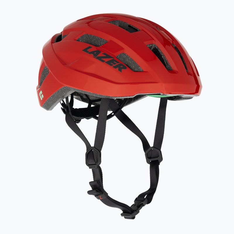 Lazer Tempo KinetiCore red bicycle helmet