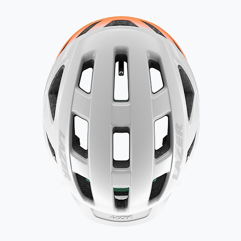 Lazer Cerro KinetiCore white/flash orange bicycle helmet 5