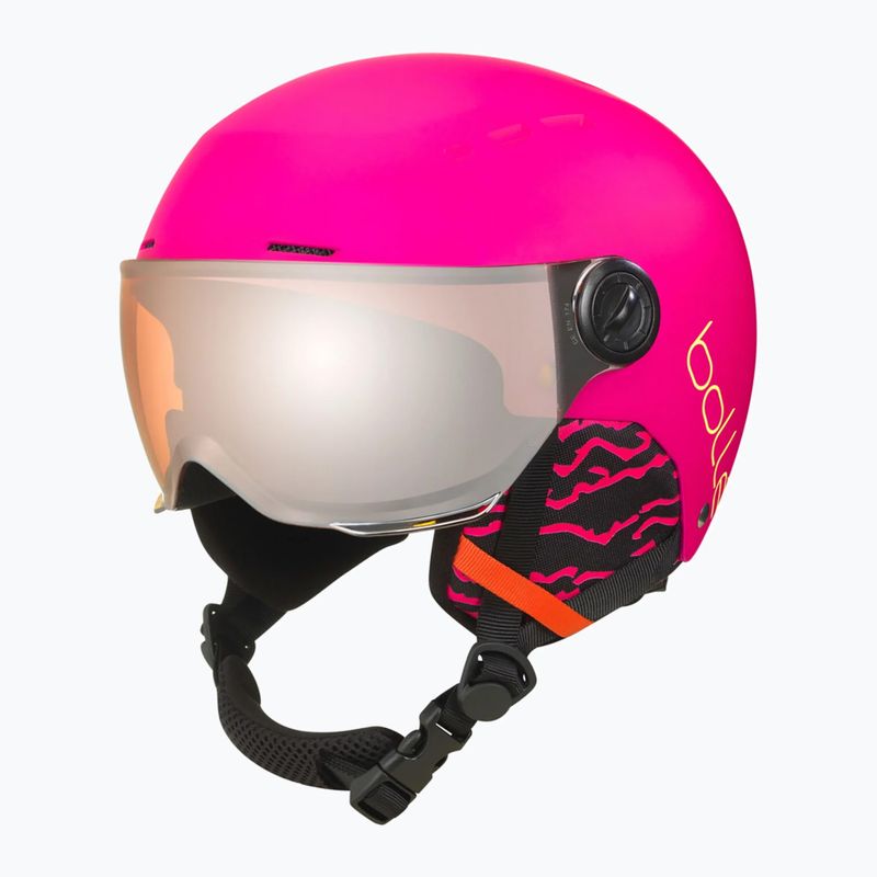 Children's ski helmet Bollé Quiz Visor Jr hot pink matte/orange gun