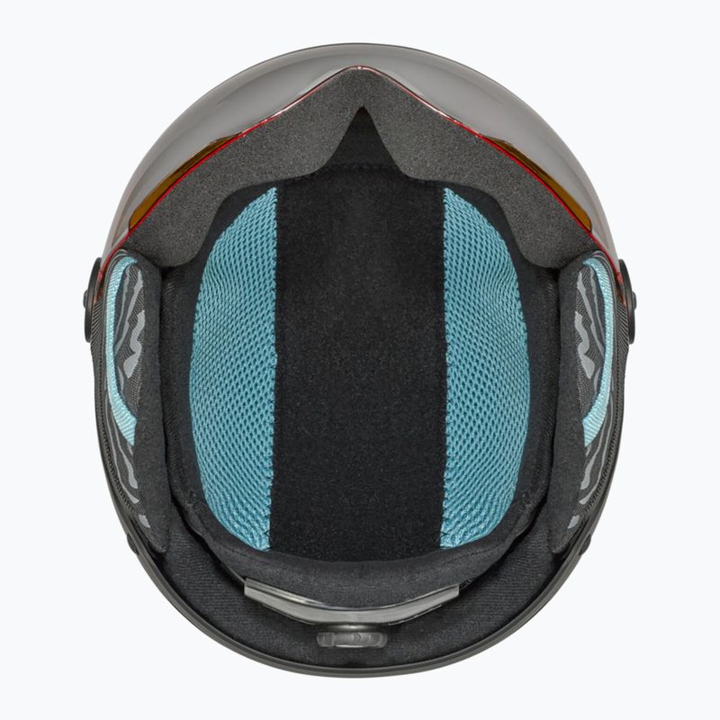 Children's ski helmet Bollé Quiz Visor Jr black/blue matte/orange gun 5