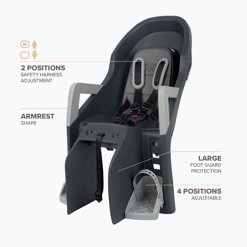 Child bike seat Polisport Guppy Maxi+ CFS dark grey/silver 7