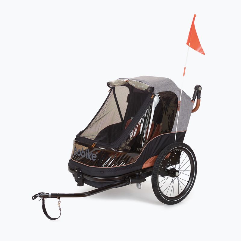 Bicycle trailer for two people bobike Moobe grey-black 8616000001 4