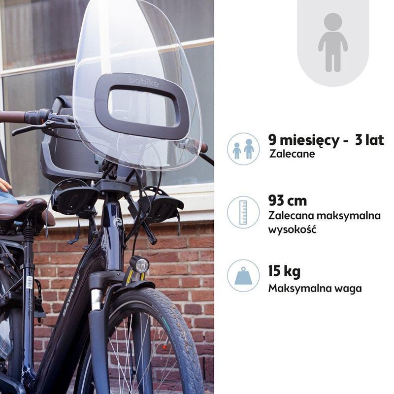 Bicycle seat bobike One Mini urban grey 9