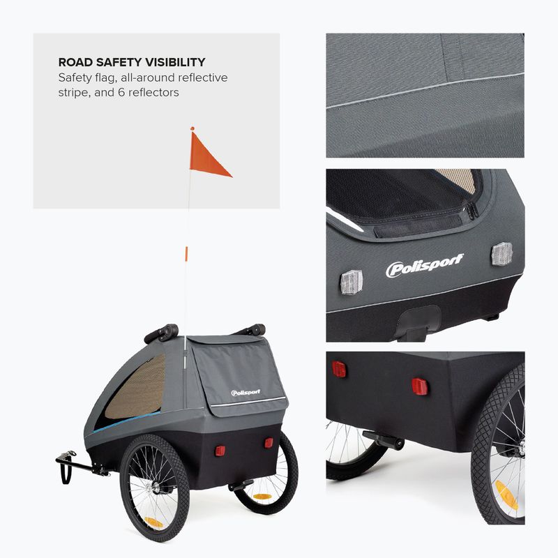 Bike trailer Polisport Kids Trailer&Stroller black/grey 5