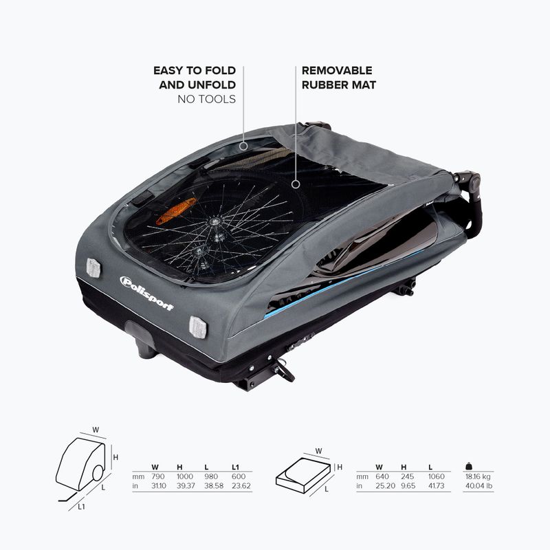 Bike trailer Polisport Kids Trailer&Stroller black/grey 6