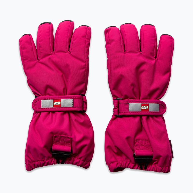 Children's ski gloves LEGO Lwatlin 700 dark pink